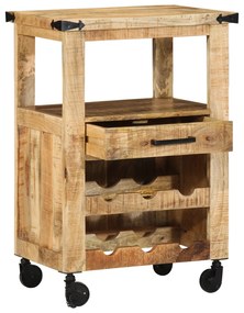 vidaXL Καρότσι Κουζίνας 55x40x80 cm Μασίφ Ρουστίκ Ξύλο Μάνγκο