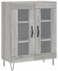 vidaXL Ντουλάπι Γκρι Sonoma 69,5 x 34 x 180 εκ. Επεξεργασμένο Ξύλο