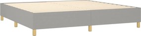 vidaXL Κρεβάτι Boxspring με Στρώμα &amp; LED Αν.Γκρι 200x200εκ. Υφασμάτινο