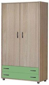 Kids Wardrobe KIDDEN 2-door Λάττε - Πράσινο