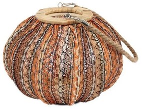 Φανάρι LAF110 Από Ξύλο Και Ύφασμα 27x23cm Multi Espiel Wood, Fabric