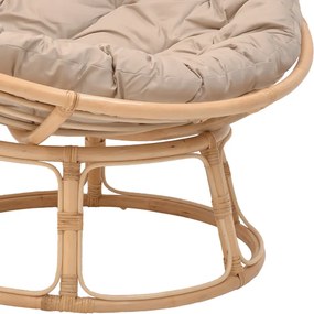 Πολυθρόνα Servey pakoworld rattan σε φυσική απόχρωση-μπεζ μαξιλάρι Φ115x58εκ