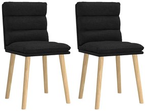 vidaXL Καρέκλες Τραπεζαρίας 2 τεμ. Μαύρες Υφασμάτινες