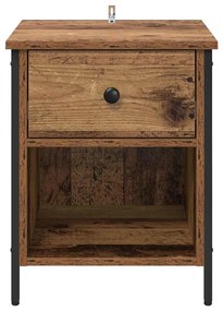 vidaXL Κομοδίνο Παλαιό ξύλο 40 x 42 x 50 cm Επεξεργασμένο ξύλο