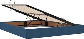 vidaXL LED Κρεβάτι αποθήκευσης με στρώμα Μπλε 180 x 200 cm Ύφασμα