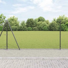 vidaXL Φράχτης με Στήλες. Γκρι 1.2 x 25 m Ατσάλι