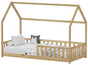 Intrahome Παιδικό κρεβάτι Callan τ.DENALIINA με κιγκλίδωμα Intrahome ξύλο πεύκου σε φυσική απόχρωση 90x190εκ | SKU: INTRAPA-481111121