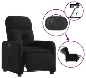 vidaXL Πολυθρόνα Ανακλινόμενη Ηλεκτρική Μαύρη Υφασμάτινη