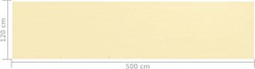 vidaXL Διαχωριστικό Βεράντας Μπεζ 120 x 500 εκ. από HDPE