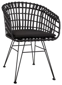 Καρέκλα - Πολυθρόνα ALLEGRA C5456.02 Μεταλλική με Wicker Μαύρο Τύπου Φωλιά 59Χ56,5Χ83Υ εκ. 59x56.5x83 εκ.