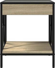 vidaXL Κομοδίνο Άπειρο Φως LED Sonoma Δρυς 40x40x49 εκ.