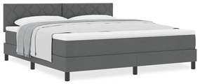vidaXL Κρεβάτι box spring με στρώμα Σκούρο Γκρι 180 x 200 cm ύφασμα
