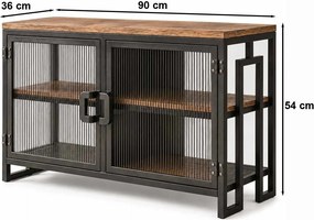 Έπιπλο Τηλεόρασης Καρυδί / Μαύρο MAILO 90x36x54