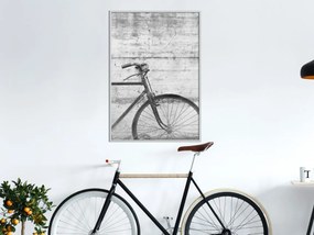 Αφίσα - Bicycle Leaning Against the Wall - 40x60 - Μαύρο - Με πασπαρτού