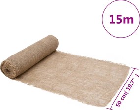 vidaXL Ρολό Γιούτας 0,5x15 μ. 100% Γιούτα 200 γρ./τ.μ.