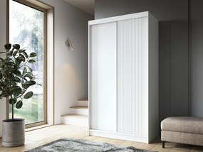 Ντουλάπα Elyria 134, Ματ άσπρο, 220x120x60cm, 110 kg, Πόρτες ντουλάπας: Ολίσθηση | Epipla1.gr