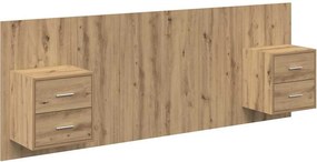 vidaXL Κεφαλή κρεβατιού με κομοδίνο 3 pcs Artisan Oak