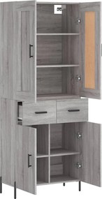 vidaXL Ντουλάπι Γκρι Sonoma 69,5 x 34 x 180 εκ. Επεξεργασμένο Ξύλο