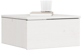 vidaXL Κομοδίνο με συρτάρι Λευκό 37 x 35 x 18.5 εκ Μασίφ ξύλο πεύκου