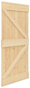 vidaXL Συρόμενη Μεσόπορτα με Μηχανισμό 100 x 210 εκ. Μασίφ Ξύλο Πεύκου