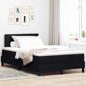 vidaXL Κρεβάτι Box Spring με Στρώμα Μαύρο 120x190 εκ. Ύφασμα