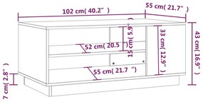vidaXL Τραπεζάκι Σαλονιού Μαύρο 102 x 55 x 43 εκ. από Μοριοσανίδα