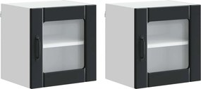 vidaXL Ραφιέρα τοίχου LUCCA 2 pcs Μαύρο 40 x 31 x 40 εκ.