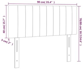 vidaXL Κεφαλάρι Κρεβατιού LED Ανοιχτό Γκρι 90x5x78/88 εκ. Υφασμάτινο