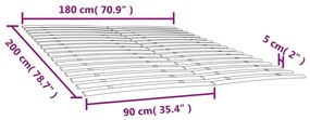 Τελάρα Κρεβατιού με 34 Σανίδες 2 Τεμ. 90 x 200 εκ. - Καφέ