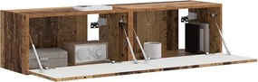 vidaXL Ντουλάπι Τηλεόρασης Τοίχου 2 pcs Παλιό Ξύλο Επεξεργασμένο Ξύλο