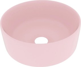 vidaXL Νιπτήρας Πολυτελής Στρογγυλός Ροζ Ματ 40 x 15 εκ. Κεραμικός