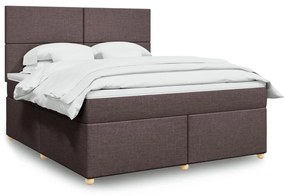 ΚΡΕΒΑΤΙ BOXSPRING ΜΕ ΣΤΡΩΜΑ ΣΚΟΥΡΟ ΚΑΦΕ 180X200 ΕΚ ΥΦΑΣΜΑΤΙΝΟ 3293655