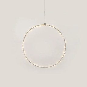 "D30CM SILVER ROUND" 45 ΜΙΝΙ LED ΛΑΜ, WW, ΑΣΗΜΙ ΚΑΛΩΔ. ΧΑΛΚΟΥ,ΑΝΤΑΠΤ.(3VDC),IP44, 3M ΔΙΑΦ ΚΑΛ ACA X064514227