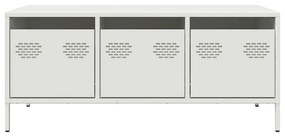 vidaXL Τραπεζάκι Σαλονιού Λευκό 101,5x50x43,5 εκ. Χάλυβα Ψυχρής Έλασης