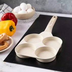 Klausberg KB 7823 τηγάνι 4 διαμερισμάτων, 18,5 cm, μαρμάρινο φινίρισμα, επαγωγικό, μπεζ