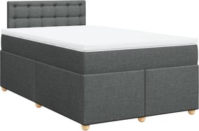 vidaXL Κρεβάτι Boxspring με Στρώμα Σκούρο Γκρι 120x200 εκ. Υφασμάτινο