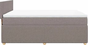 vidaXL Κρεβάτι Boxspring με Στρώμα Taupe 160x200 εκ. Υφασμάτινο