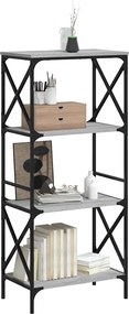 vidaXL Βιβλιοθήκη 4 Επιπέδων Γκρι Sonoma 59x35x132 εκ. Επεξεργ. Ξύλο