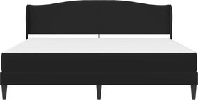 vidaXL Σκελετός κρεβατιού με στρώμα Μαύρο 180 x 200 cm Τεχνητό Δέρμα