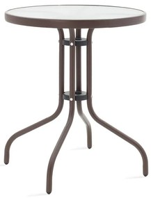 Τραπέζι Watson μέταλλο καφέ-γυαλί Φ60x70εκ 60x60x70 εκ.