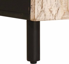 vidaXL Ντουλάπι Μπάνιου Λευκό 38 x 33 x 58 εκ. Στερεό ξύλο μάνγκο
