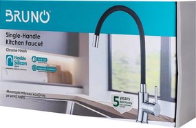 BRUNO μπαταρία πάγκου κουζίνας BRN-0292, εύκαμπτη, αναμεικτική, μαύρη
