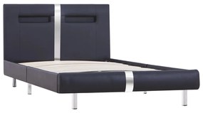 Πλαίσιο Κρεβατιού με LED Μαύρο 90x200 εκ. από Συνθετικό Δέρμα - Μαύρο