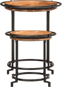 vidaXL Σετ τραπεζιών 2 τεμαχίων από μασίφ ξύλο ακακίας