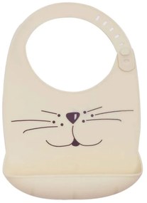 Σαλιάρα Σιλικόνης (18x28) Trois Kilos Sept Cat Εκρού 55-8085421