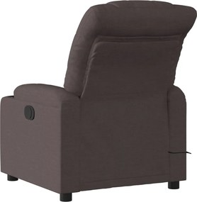 vidaXL Πολυθρόνα Μασάζ Ανακλινόμενη Σκούρο Καφέ Υφασμάτινη