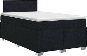 vidaXL Κρεβάτι box spring με στρώμα Μαύρο 120 x 200 cm Ύφασμα