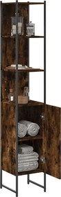 vidaXL Ντουλάπι Μπάνιου Καπνιστή Δρυς 33x33x185,5 εκ. Επεξεργ. Ξύλο