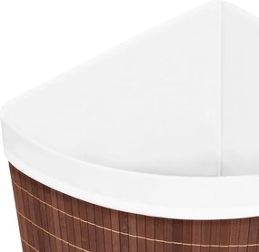 vidaXL Καλάθι Άπλυτων Γωνιακό Καφέ 60 Λίτρων από Μπαμπού