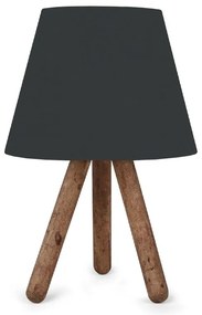 Megapap Φωτιστικό Επιτραπέζιο Lander Ύφασμα Pvc/Ξύλο Μαύρο/Καφέ